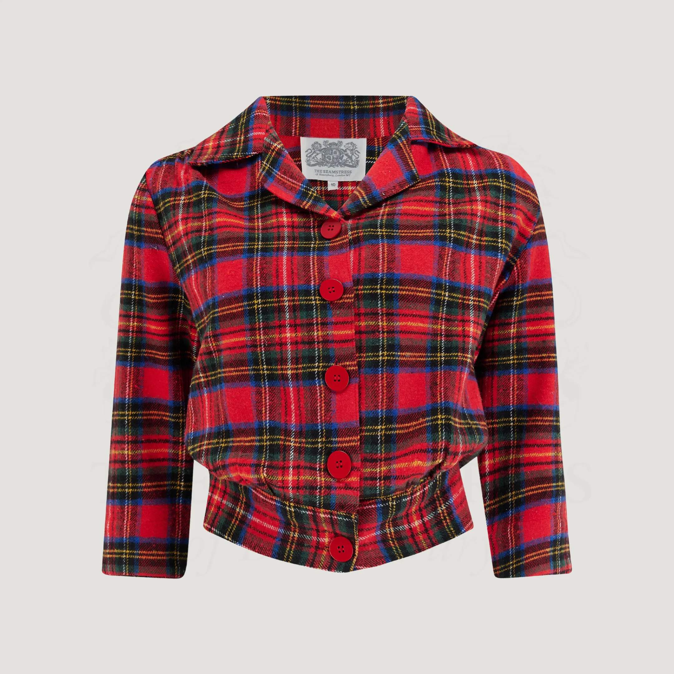 Marion Blouse in Red Plaid Tartan