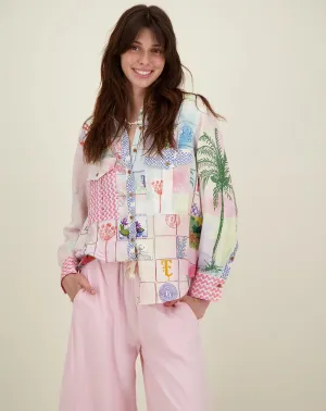 Me369 Ella Heritage Print Linen Utility Shirt