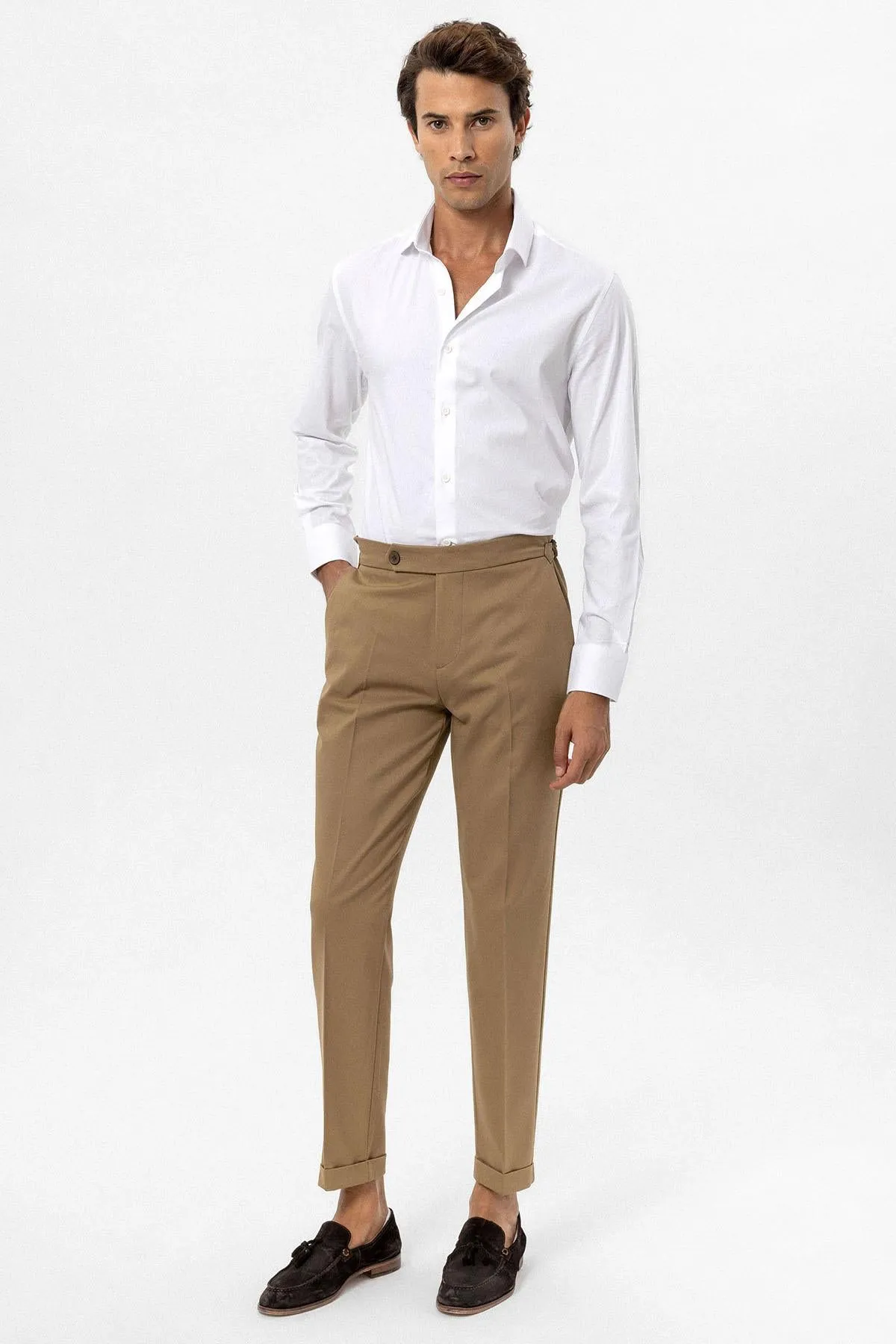 Men's Mink Vizon High-Waist Regular Fit Pants - Wessi