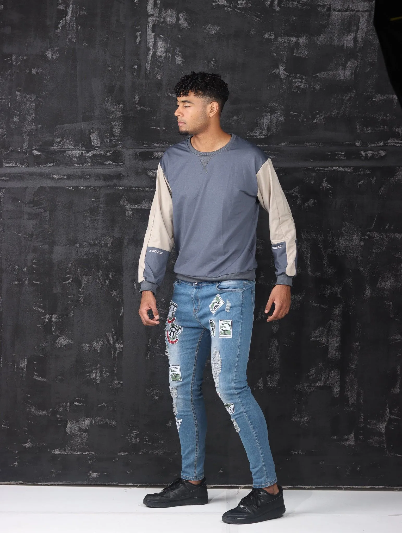 Men's Skinny Motorcycle Zip Jeans