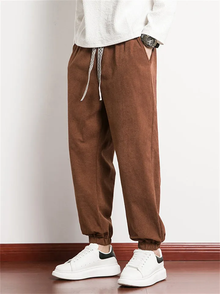 Men's Stylish Solid Color Winter Thermal Corduroy Sweatpants