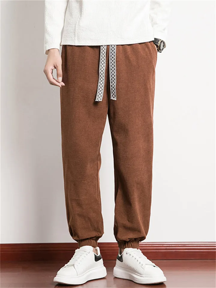Men's Stylish Solid Color Winter Thermal Corduroy Sweatpants