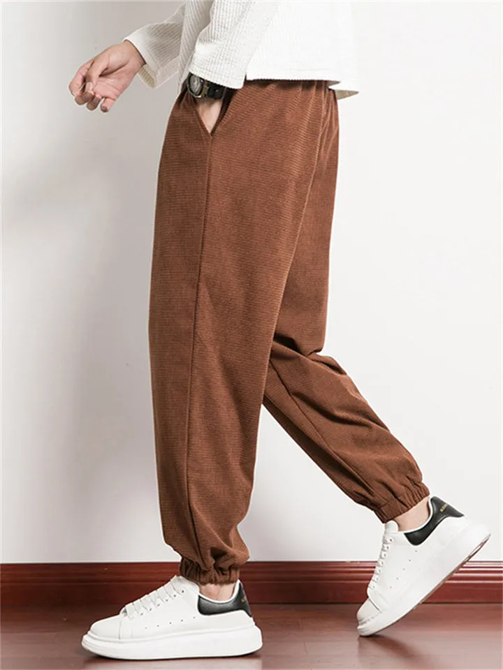 Men's Stylish Solid Color Winter Thermal Corduroy Sweatpants