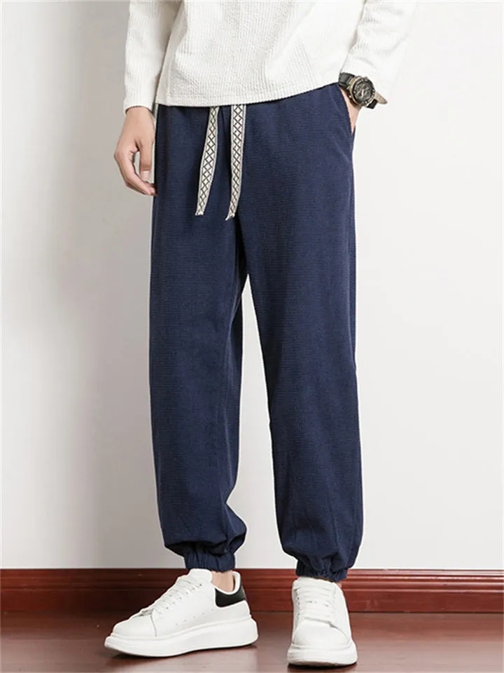 Men's Stylish Solid Color Winter Thermal Corduroy Sweatpants