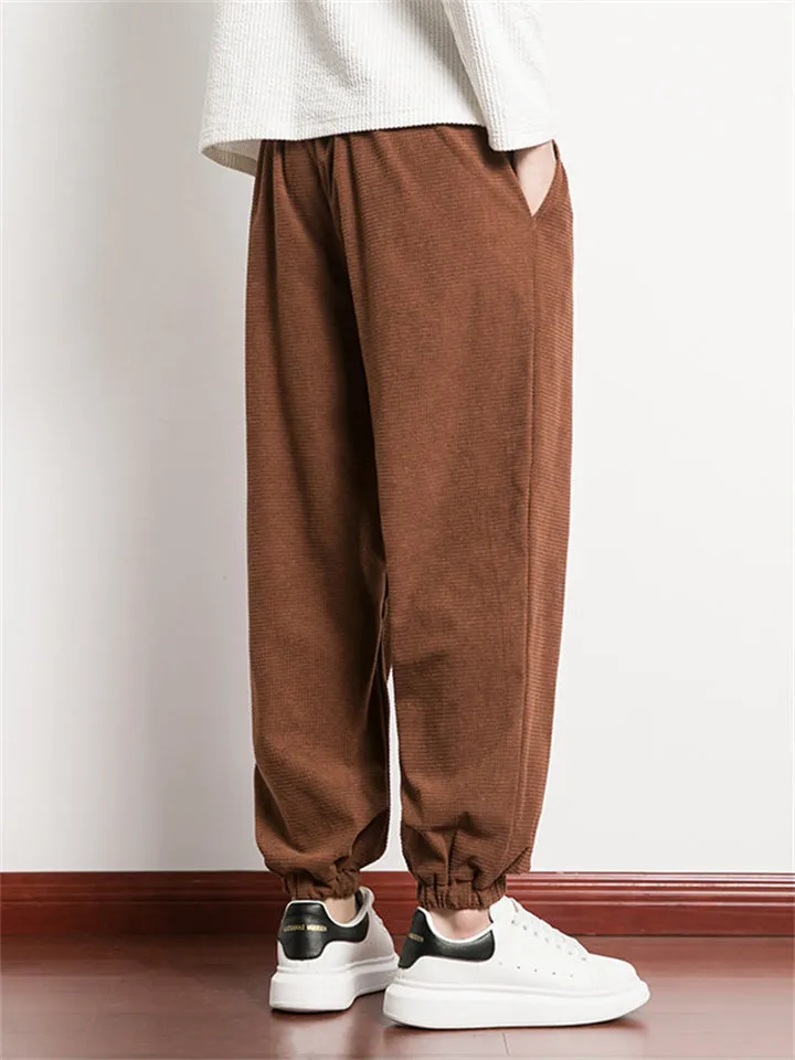 Men's Stylish Solid Color Winter Thermal Corduroy Sweatpants