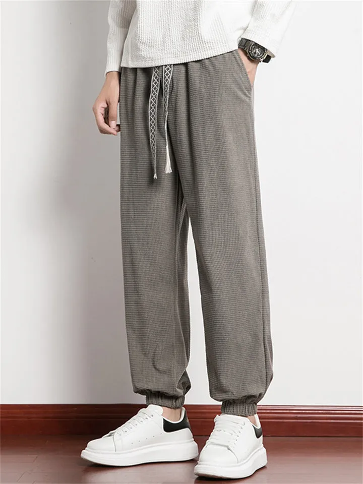 Men's Stylish Solid Color Winter Thermal Corduroy Sweatpants