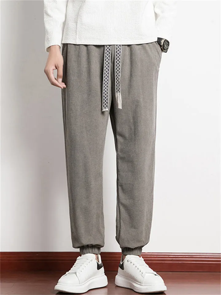 Men's Stylish Solid Color Winter Thermal Corduroy Sweatpants
