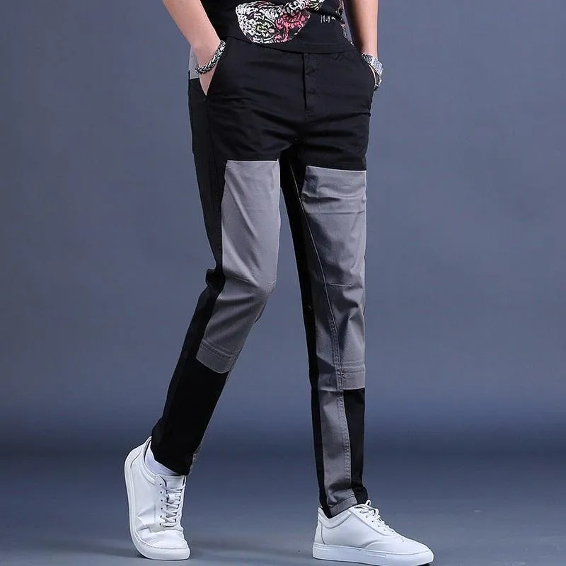 Men's Summer Patchwork Casual Cotton Pants