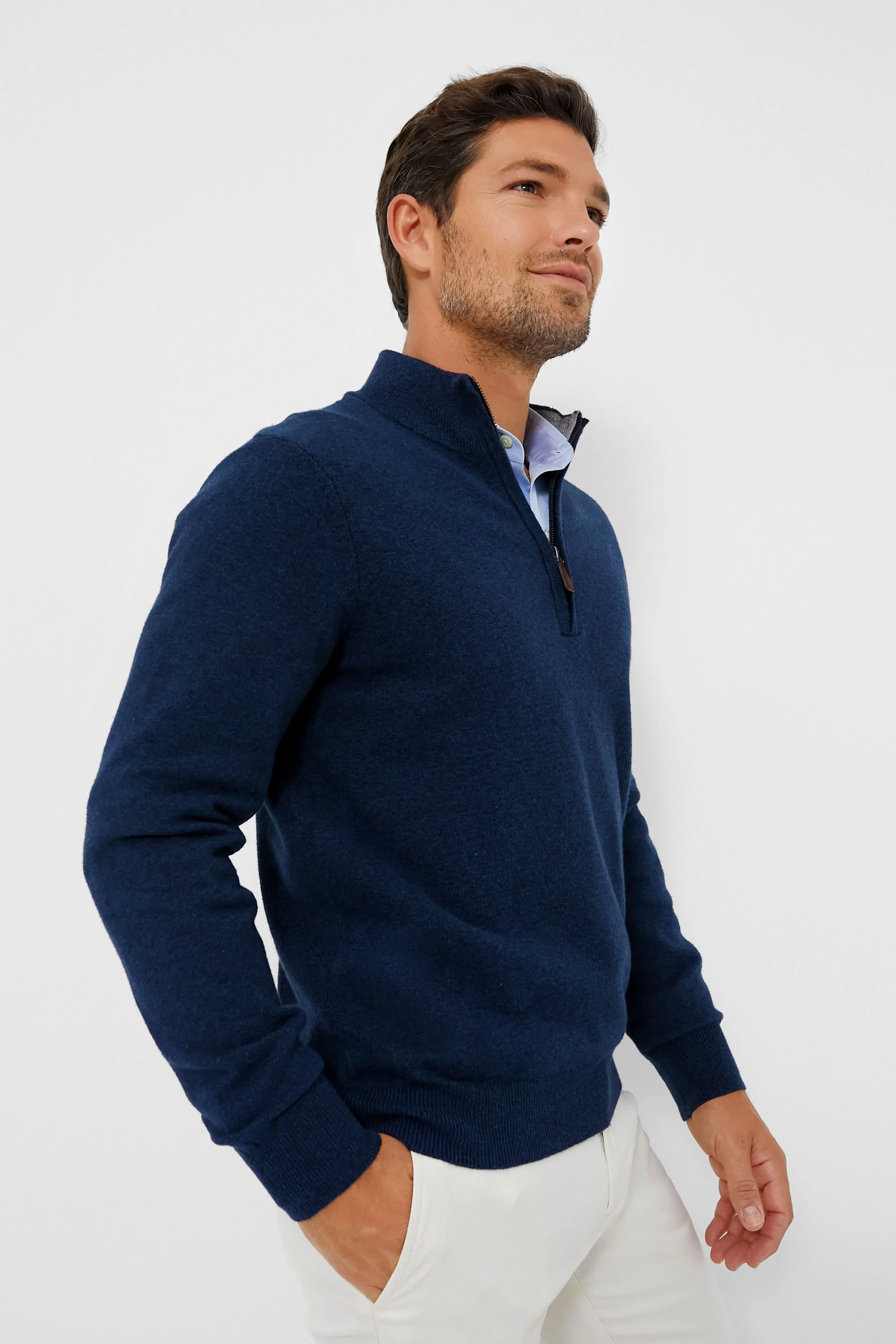 Navy Heather Jackson Quarter Zip