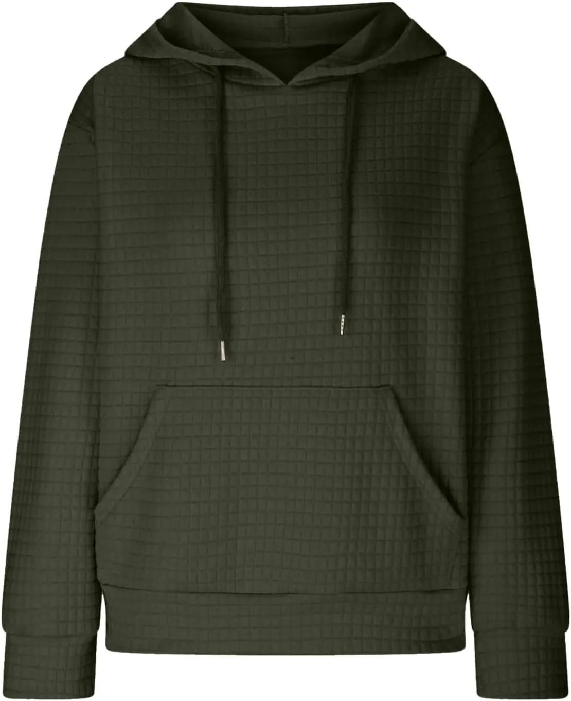 Oversized Hoodies for Women Waffle Pullover Casual Loose Fit Hooded Sweatshirt Long Sleeve Drawstring Tops