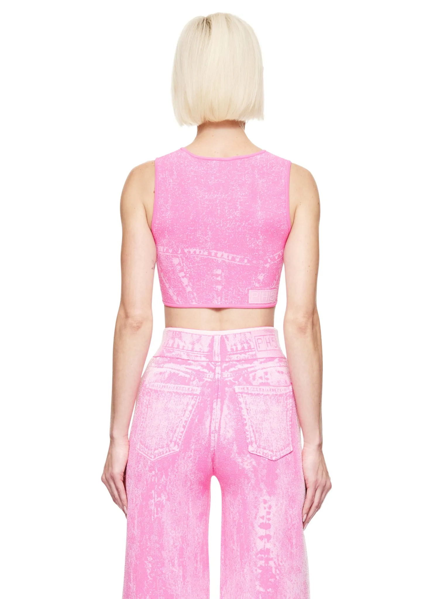 PH5 Lillian Denim Print Crop Top