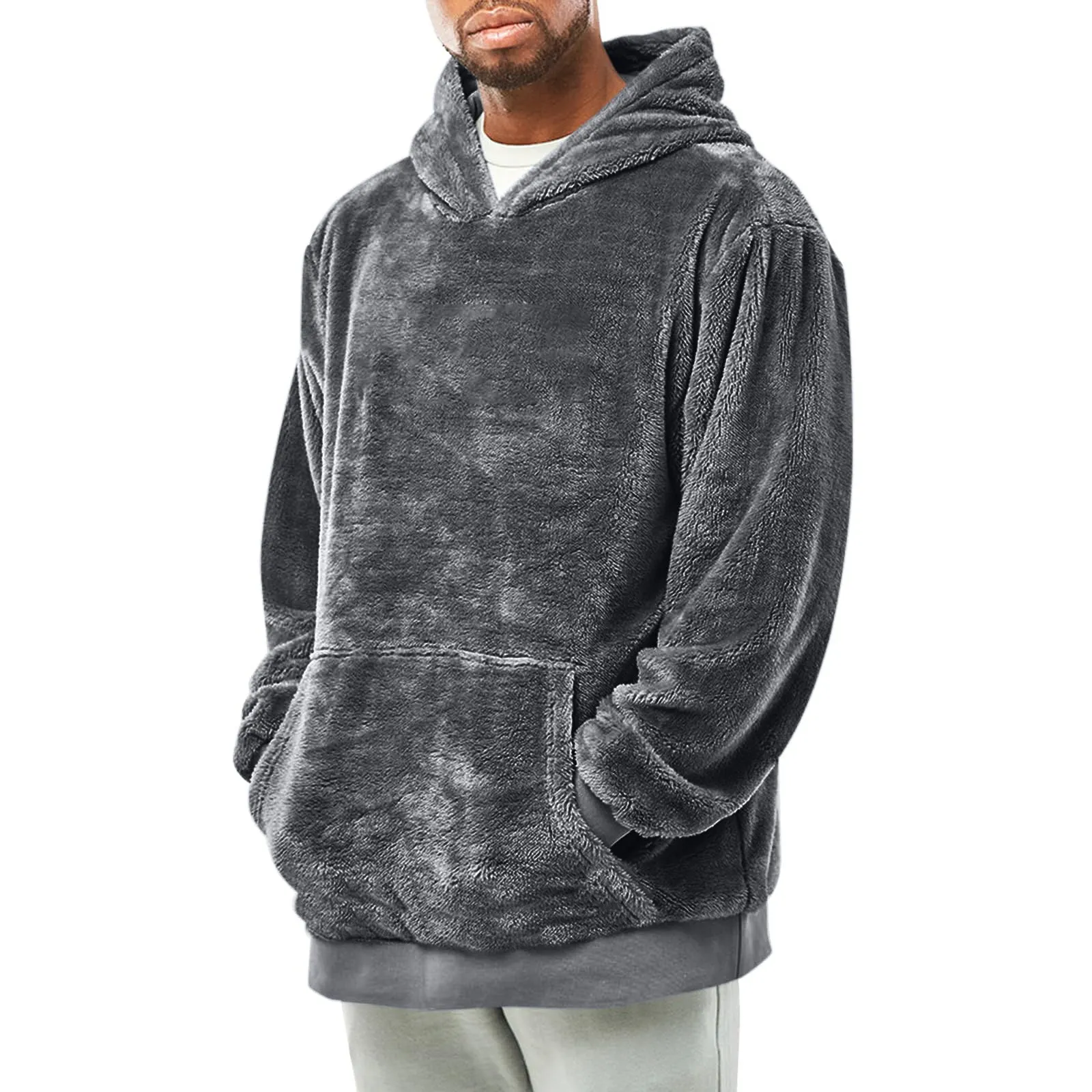 Plush Pocket Hoodie - Trendy vintertrøje til mænd