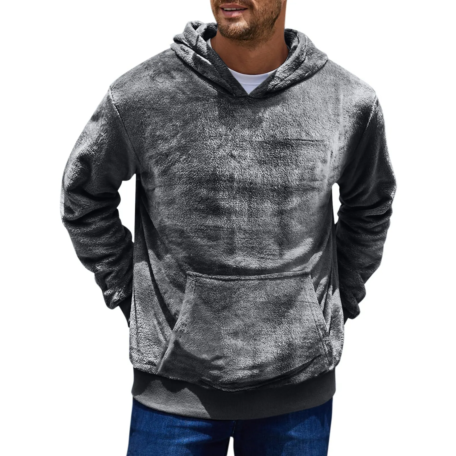 Plush Pocket Hoodie - Trendy vintertrøje til mænd