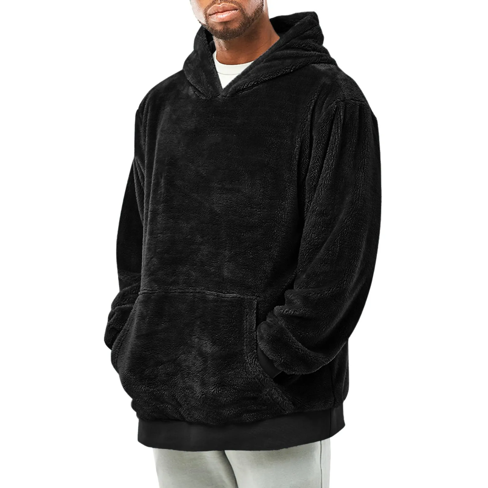Plush Pocket Hoodie - Trendy vintertrøje til mænd