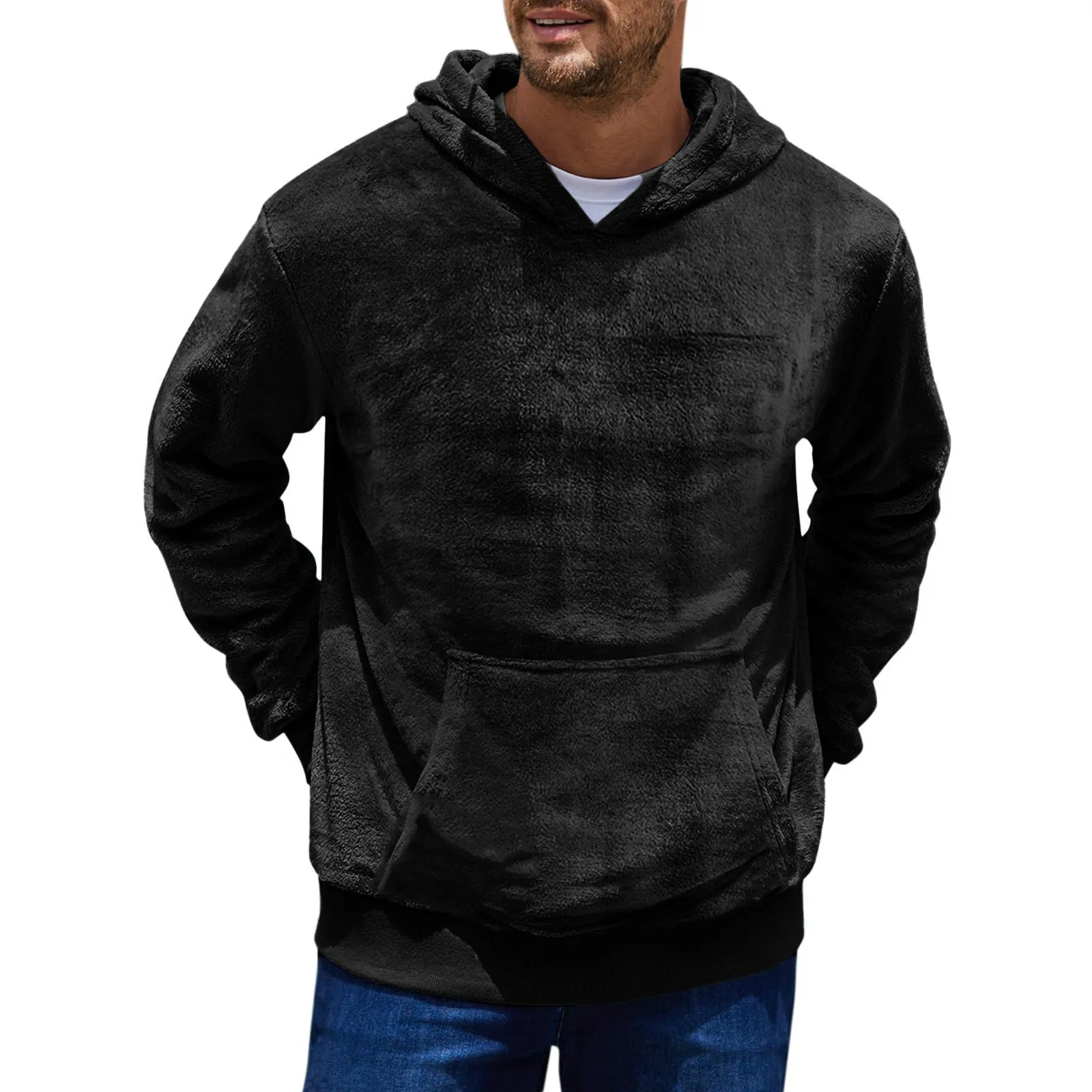 Plush Pocket Hoodie - Trendy vintertrøje til mænd