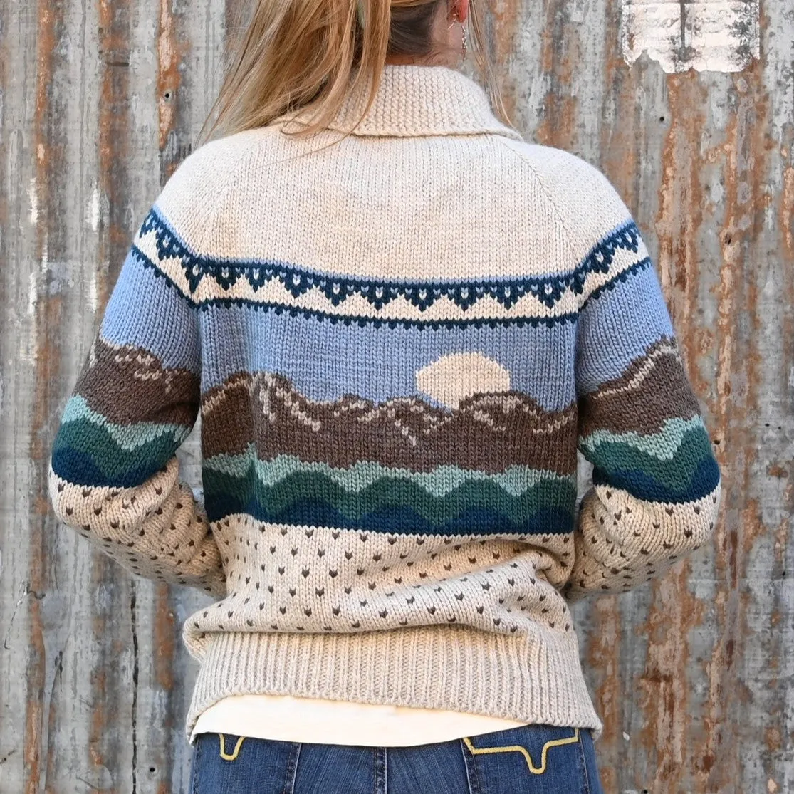 Rockies - Women's Merino Wool Knit Sweater in Oatmeal