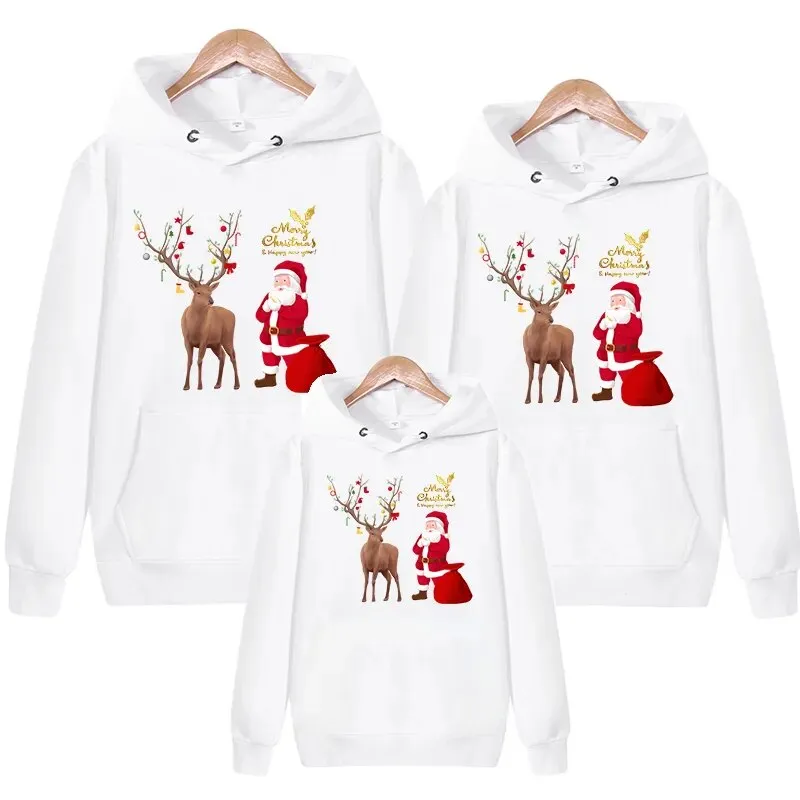 Santa Printed Long Sleeved Matching Christmas  Sweaters