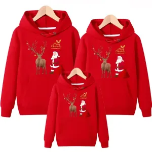 Santa Printed Long Sleeved Matching Christmas  Sweaters