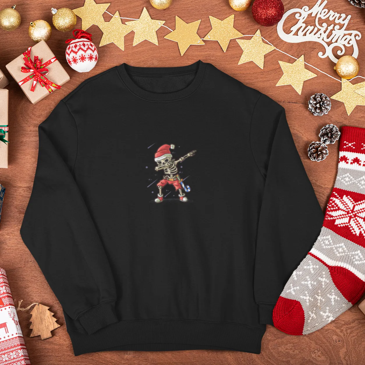 Skeleton Pose Christmas Sweatshirt, Womens Christmas Sweatshirt, Christmas Sweatshirts for Women, Christmas Women,Merry Christmas Sweatshirt