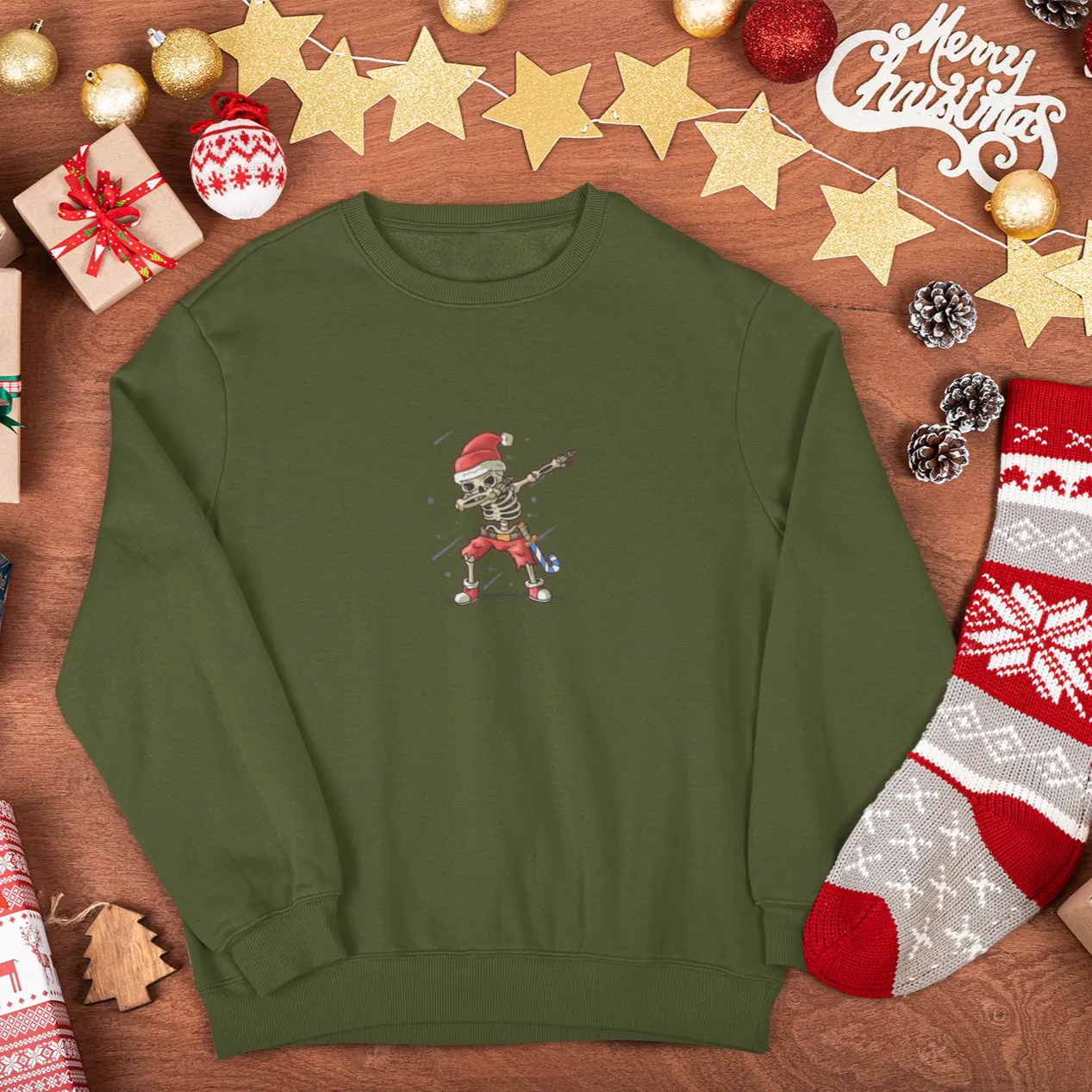 Skeleton Pose Christmas Sweatshirt, Womens Christmas Sweatshirt, Christmas Sweatshirts for Women, Christmas Women,Merry Christmas Sweatshirt