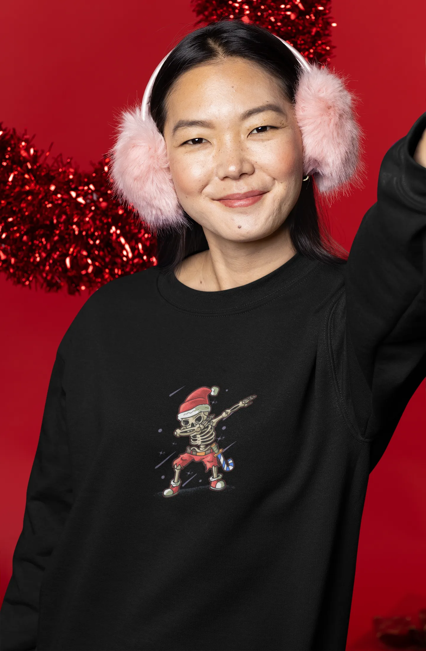 Skeleton Pose Christmas Sweatshirt, Womens Christmas Sweatshirt, Christmas Sweatshirts for Women, Christmas Women,Merry Christmas Sweatshirt