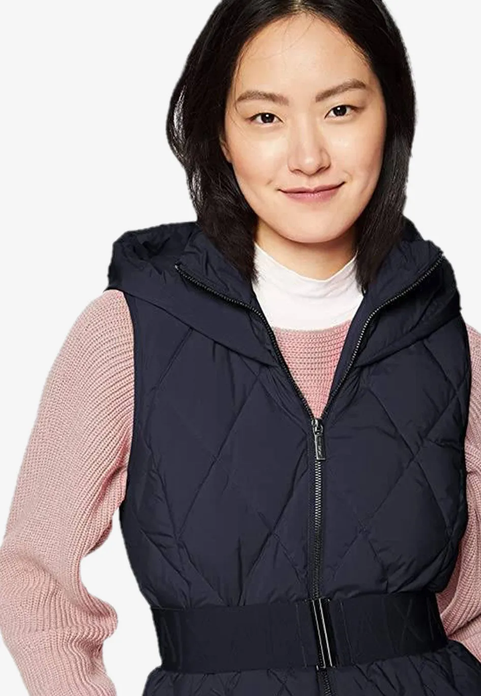Sleeveless Belted Hooded Vest