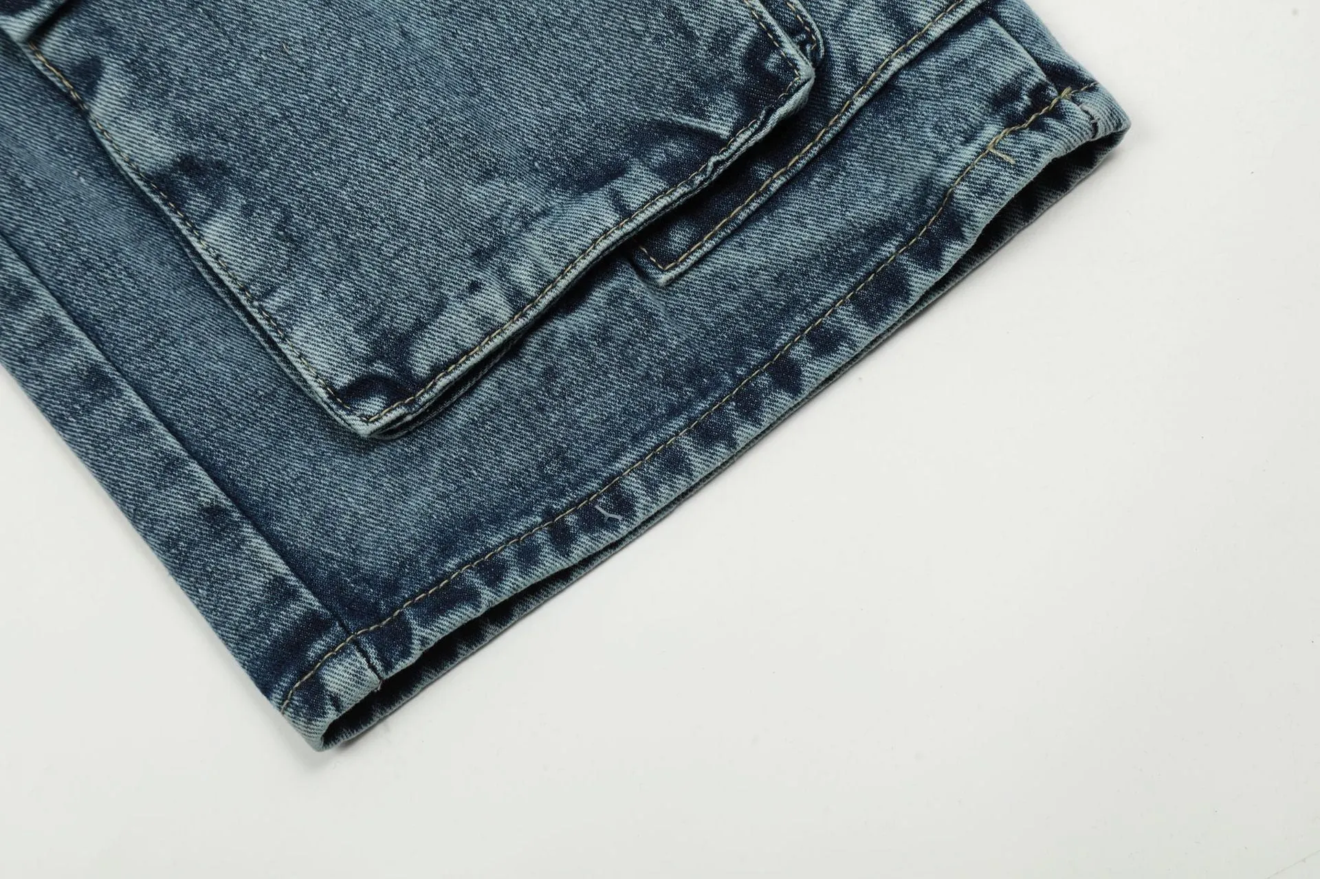 Stylish Multi-Pocket Cargo Denim Pants