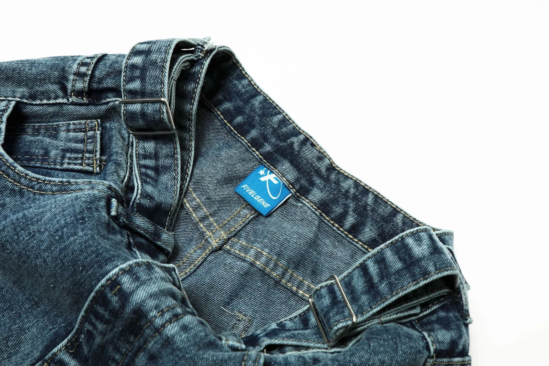 Stylish Multi-Pocket Cargo Denim Pants