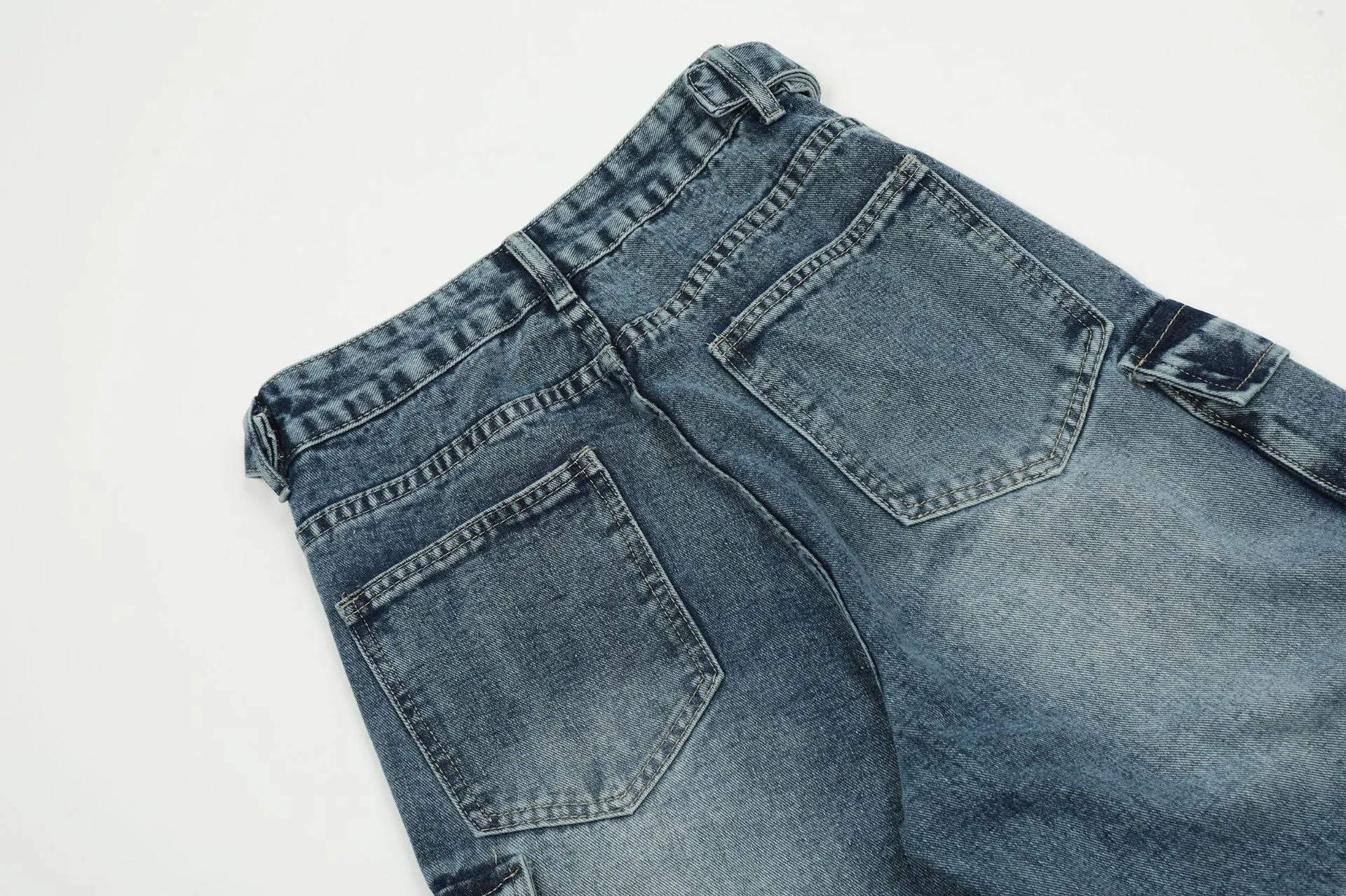 Stylish Multi-Pocket Cargo Denim Pants