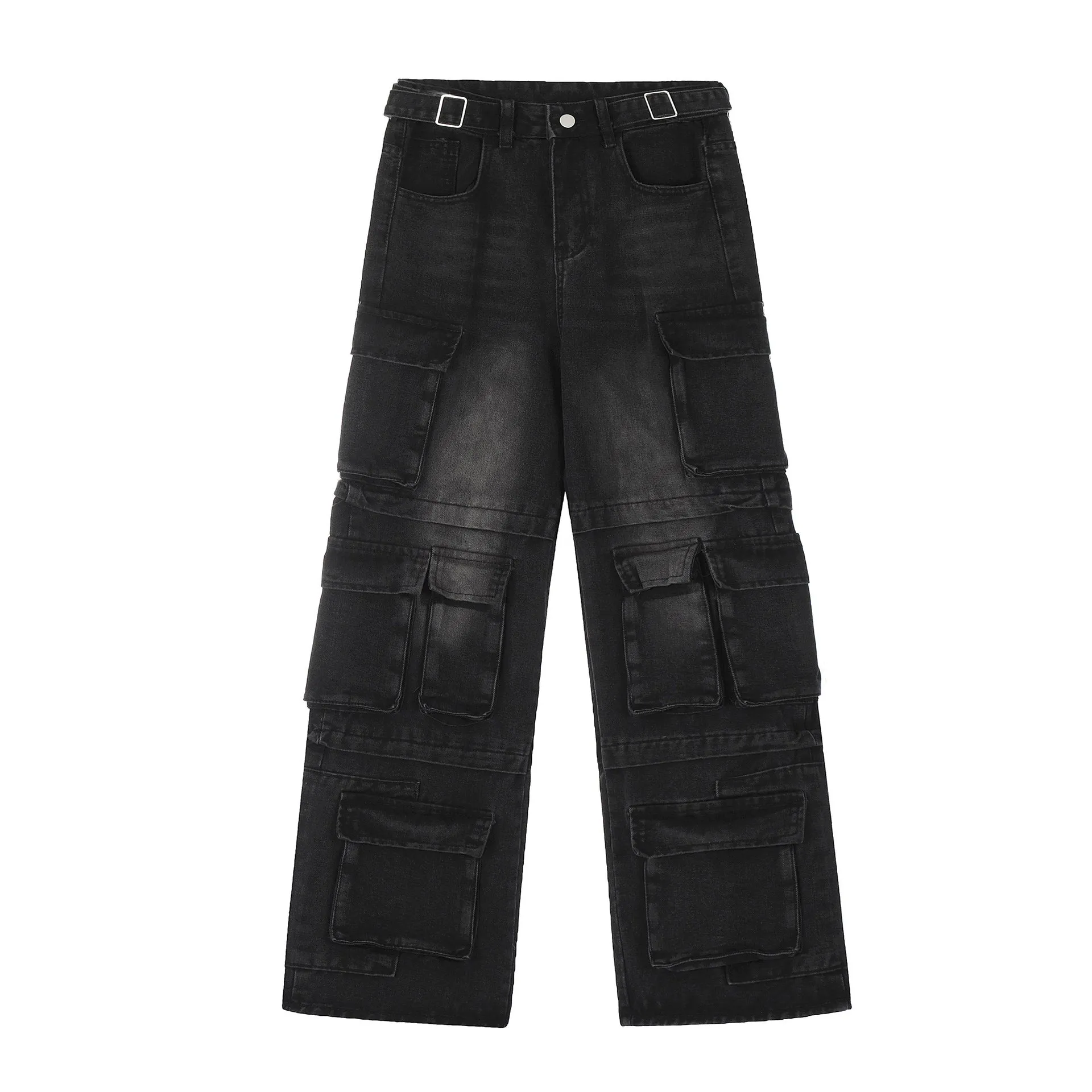Stylish Multi-Pocket Cargo Denim Pants