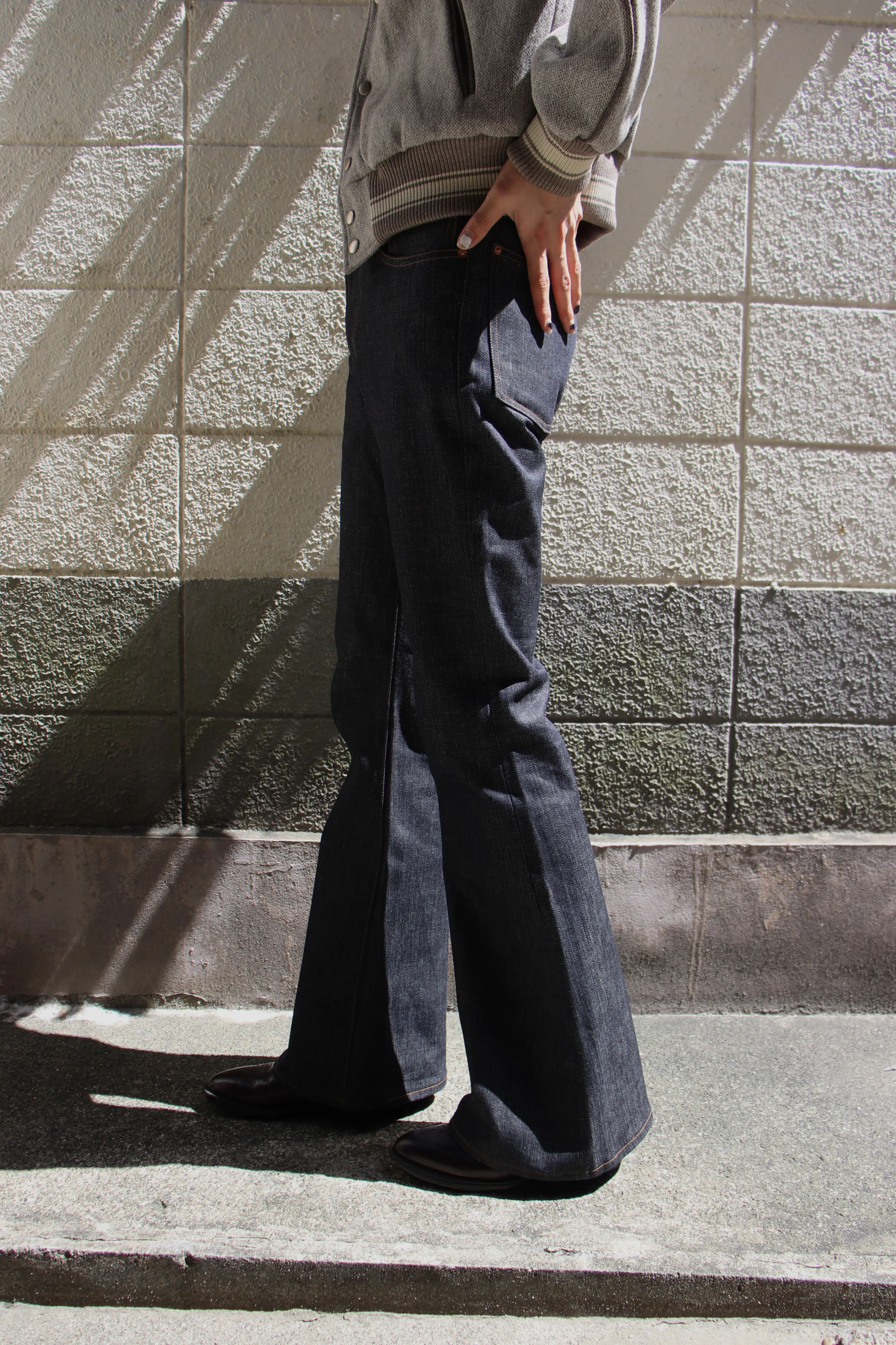 SUGARHILL  MODERN DENIM FLARED TROUSERS