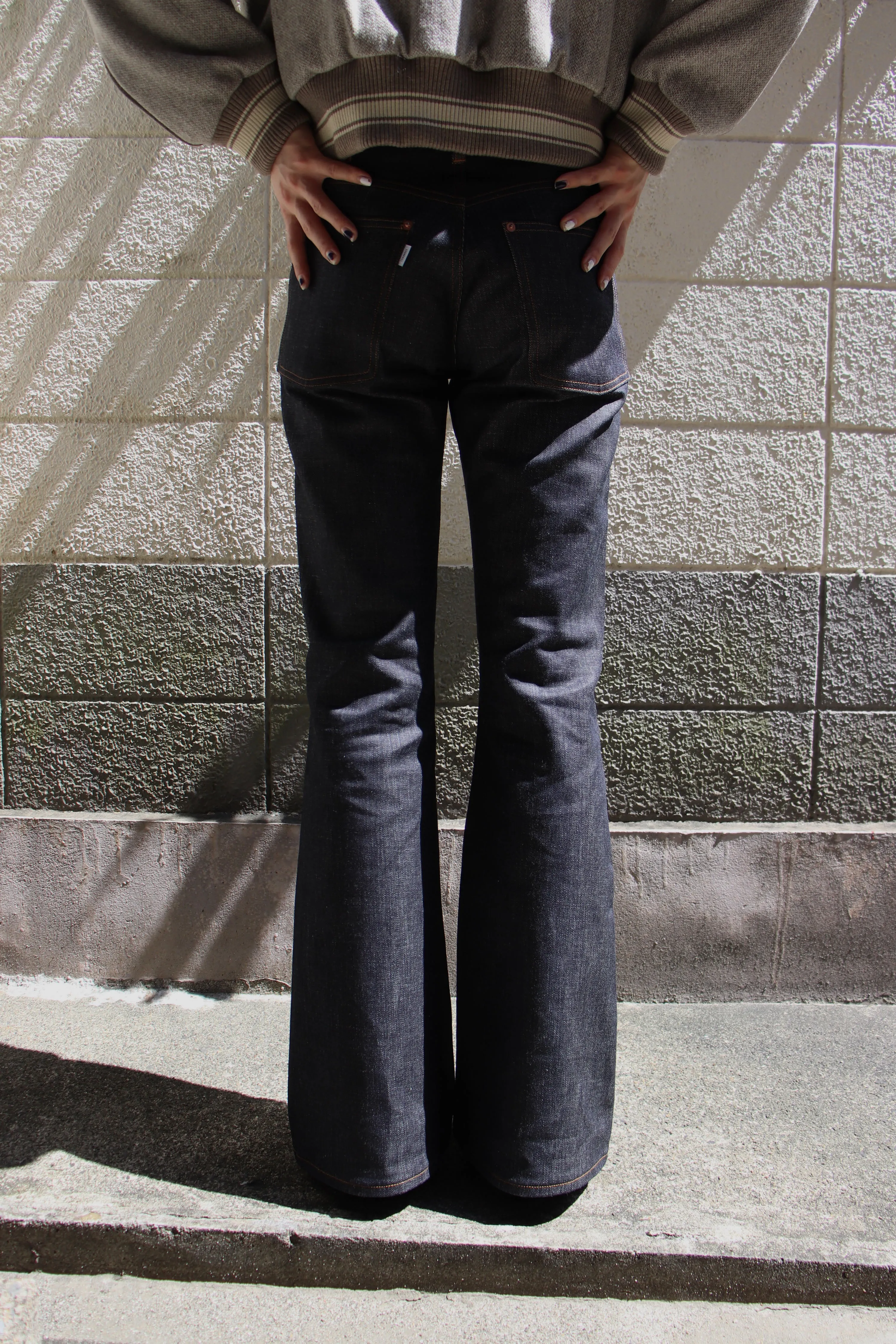 SUGARHILL  MODERN DENIM FLARED TROUSERS