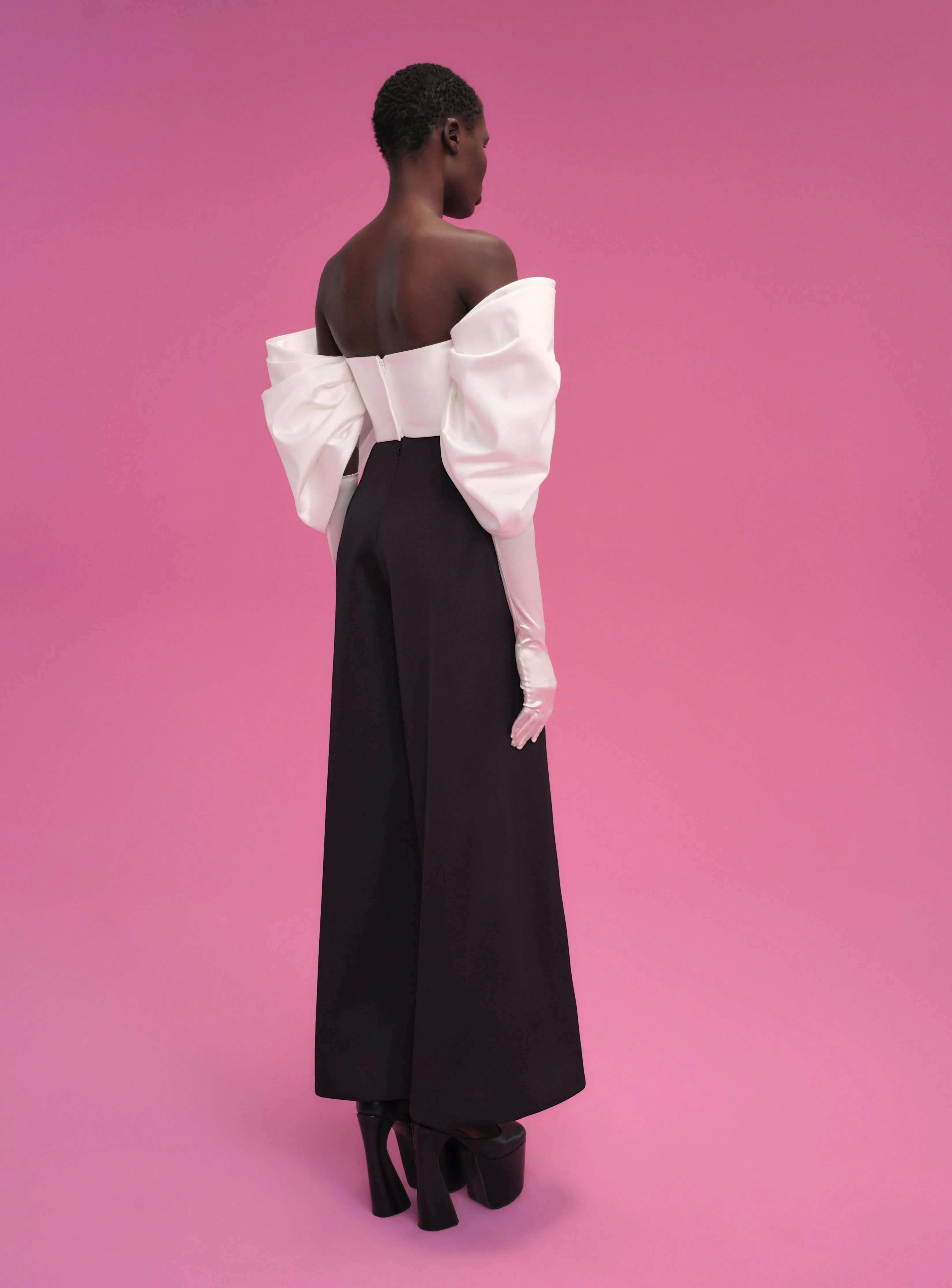 The Freya Jumpsuit in Black & Cream