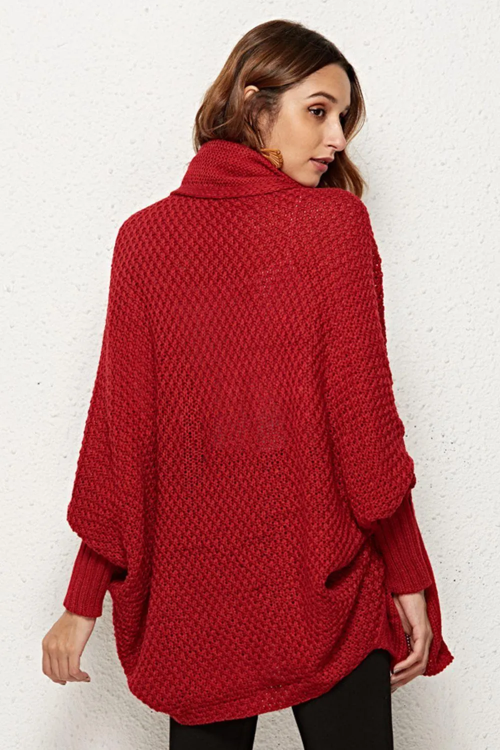 Trendy Staple Open Front Dolman Sleeve Longline Cardigan