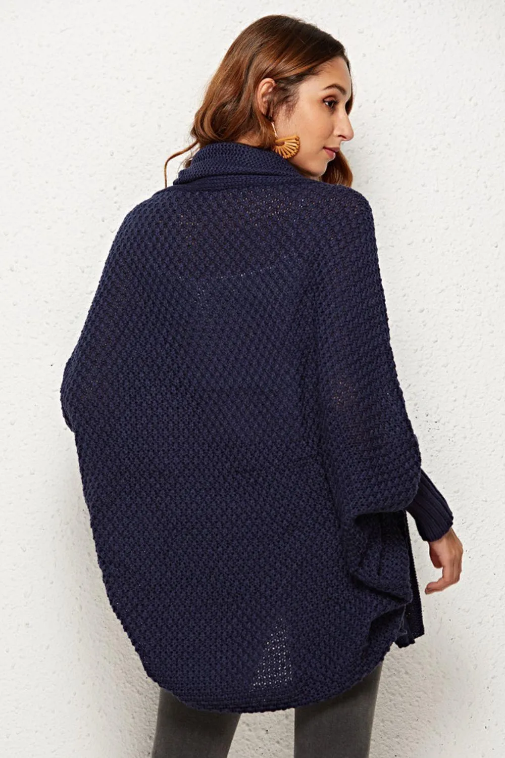 Trendy Staple Open Front Dolman Sleeve Longline Cardigan