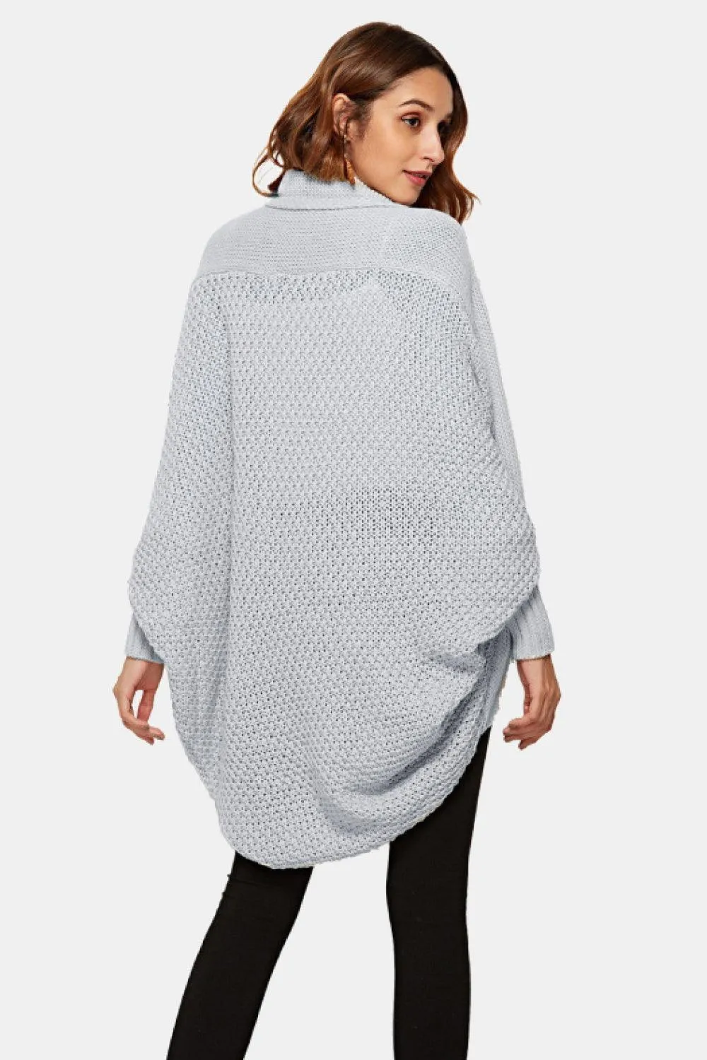 Trendy Staple Open Front Dolman Sleeve Longline Cardigan