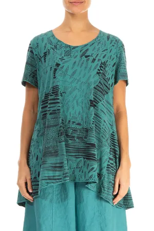 Turquoise Serenity Cotton Jersey Tunic Top