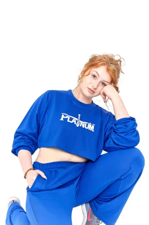 Two-piece Long-sleeve Crop Top and Trousers