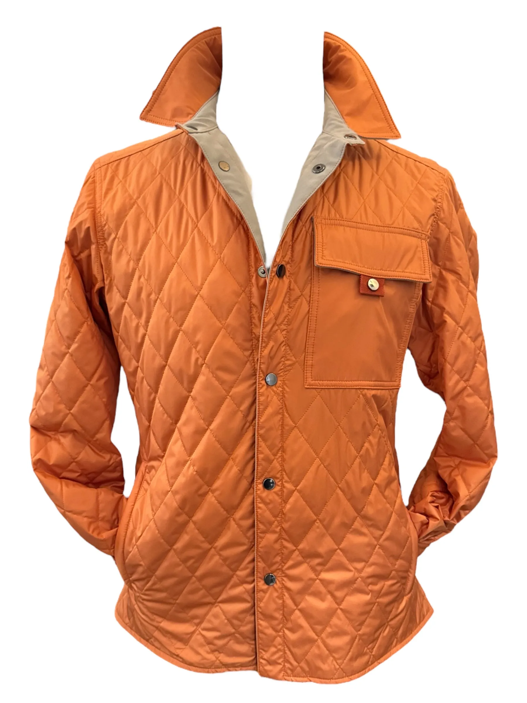 Waterville Nylon Diamond Quilt Shirt Jacket Dusty Orange