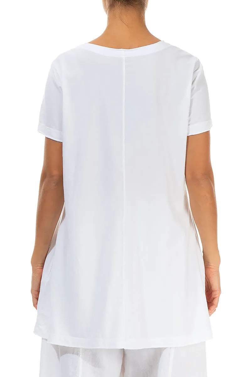 White Cotton Jersey Tunic Top