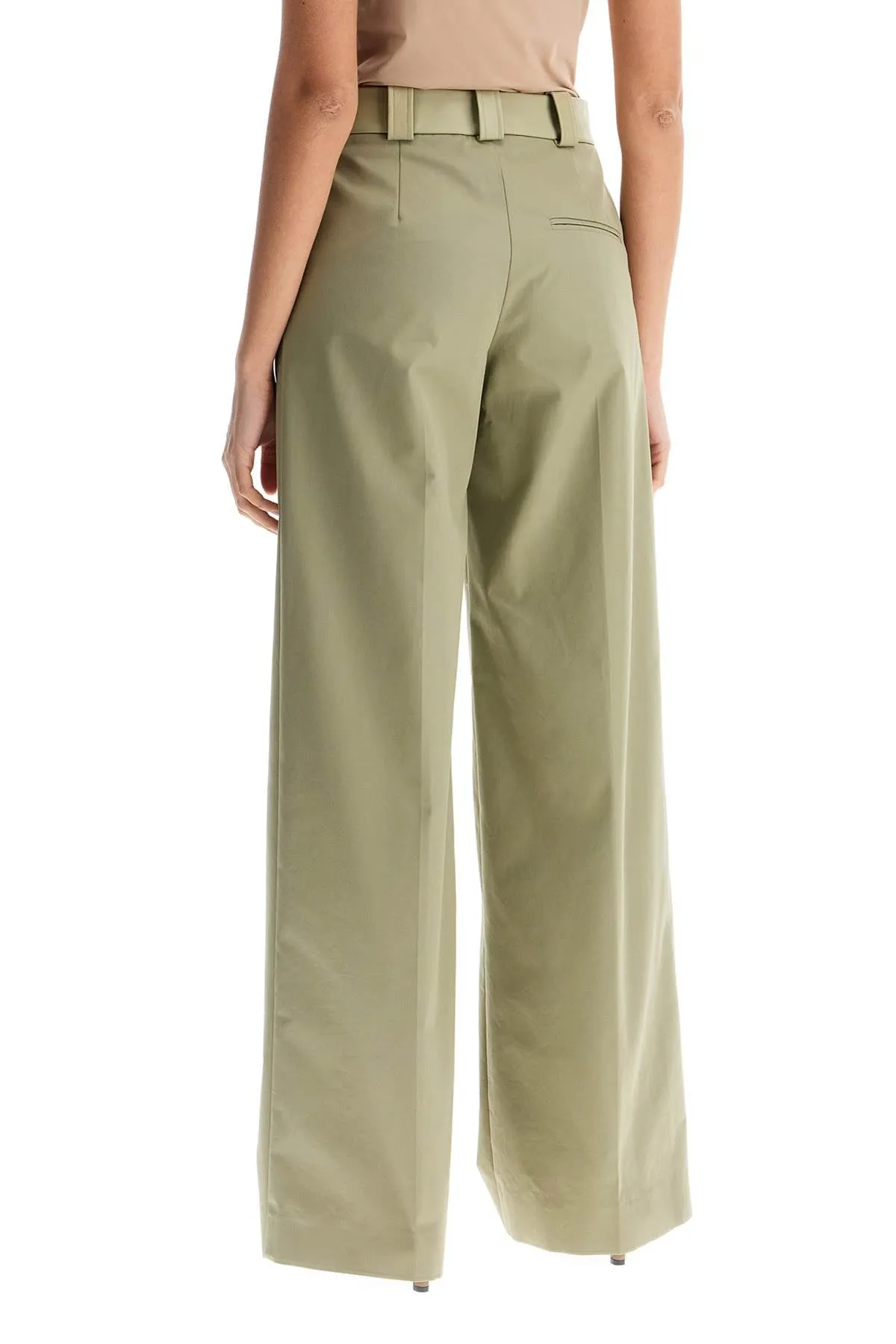 wide leg green linseed cotton trousers 24045239 LINSEED