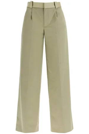 wide leg green linseed cotton trousers 24045239 LINSEED