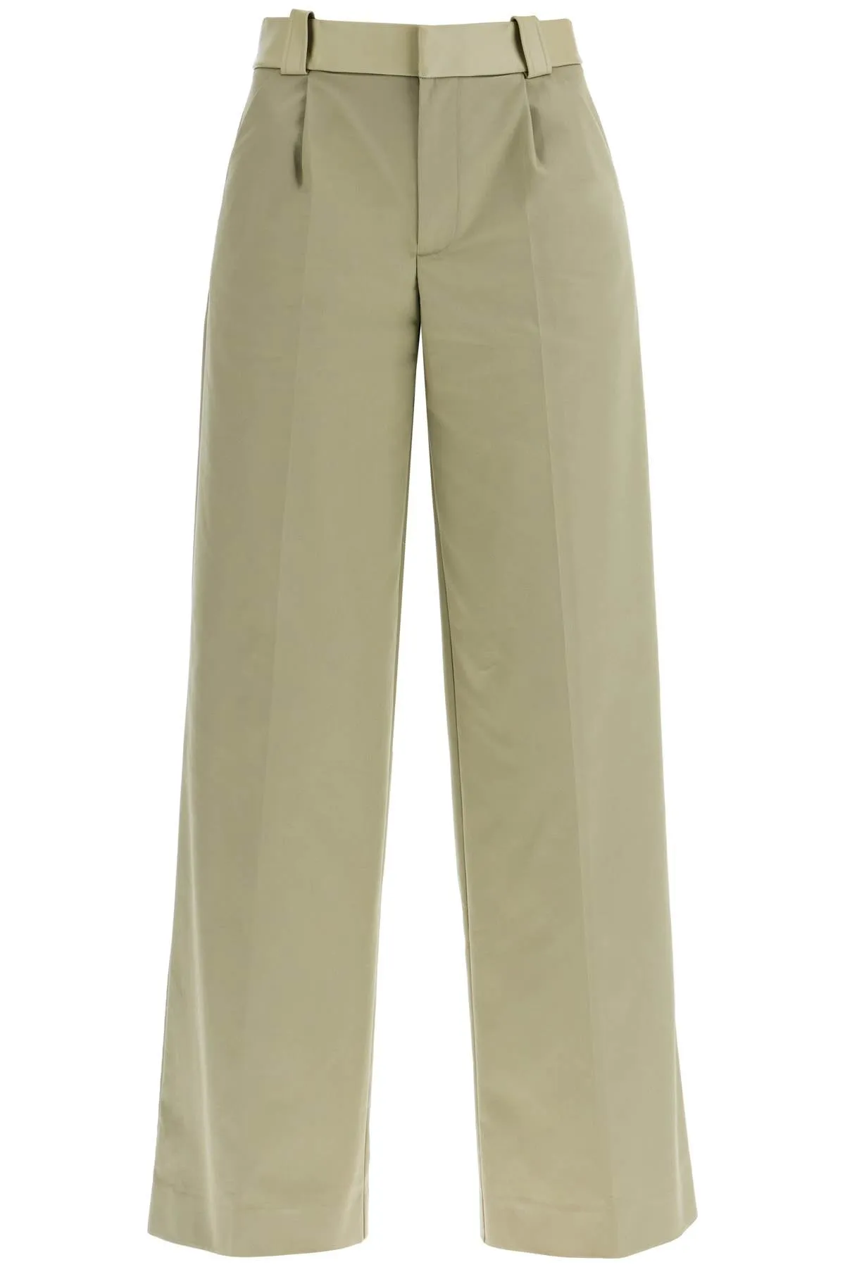 wide leg green linseed cotton trousers 24045239 LINSEED