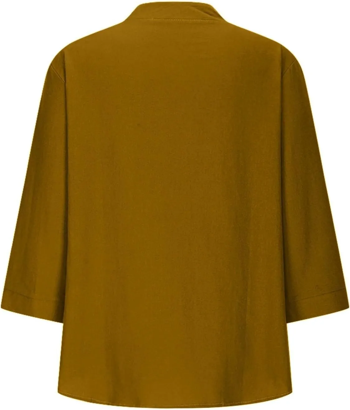 Womens Linen Shirts 3/4 Length Sleeve Casual Dressy Blouses Lightweight Gauze Boho Beach T Shirts Loose Tunic Tops