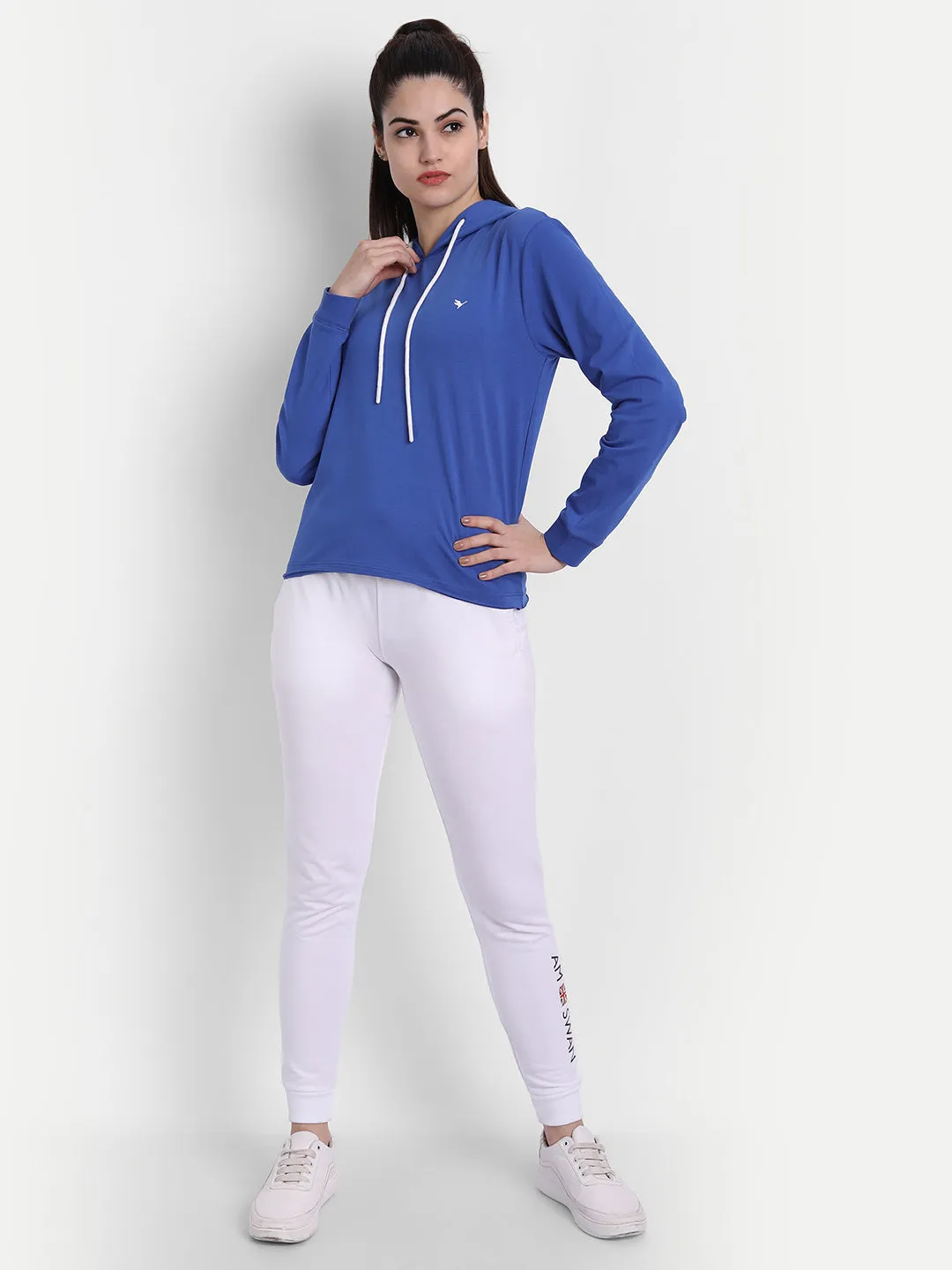 Womens Premium Cotton Solid Hooded Sweat-Shirts