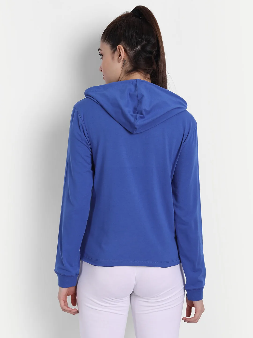 Womens Premium Cotton Solid Hooded Sweat-Shirts