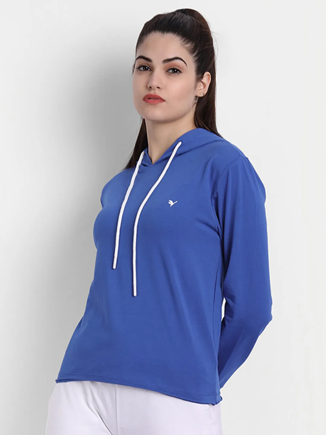 Womens Premium Cotton Solid Hooded Sweat-Shirts