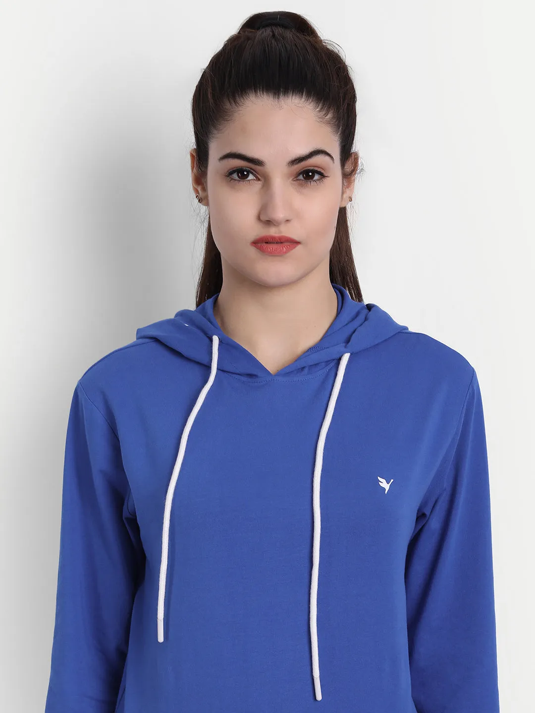 Womens Premium Cotton Solid Hooded Sweat-Shirts