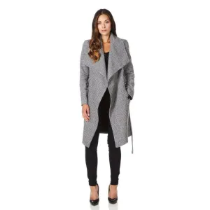 Womens Prince Of Wales Check Large Lapel Duster Coat