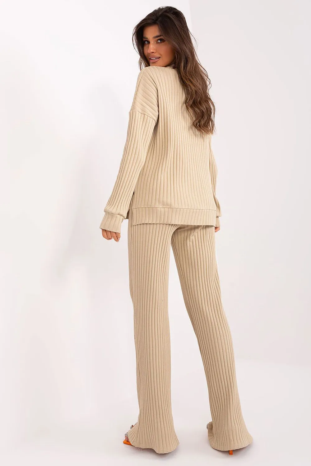 Women's stylish ribbed fabric SET